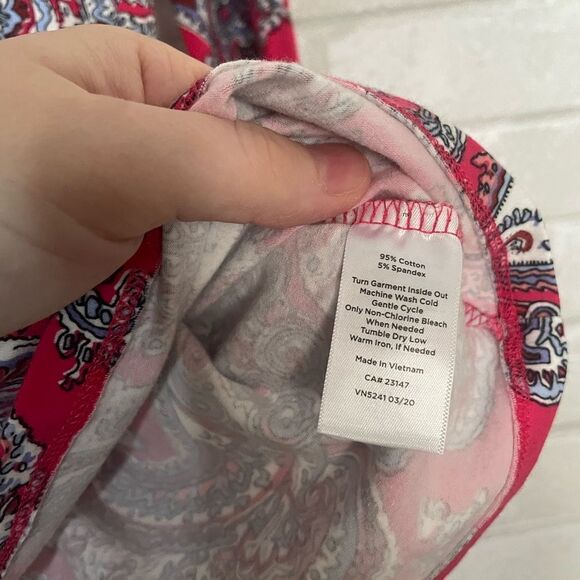 Talbots “The Talbots Tee” Paisley Printed 3/4 Sleeve Shirt 95% Cotton 5% spandex - Picture 4 of 8